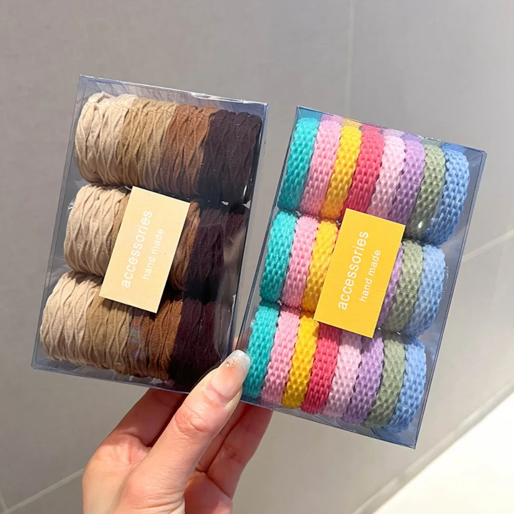 

24PCS Seamless Basic Hair Rope Set Candy Color Korean Style Rubber Band Ponytail Holder Hair Ring Colorful Hair Scrunchies Kids