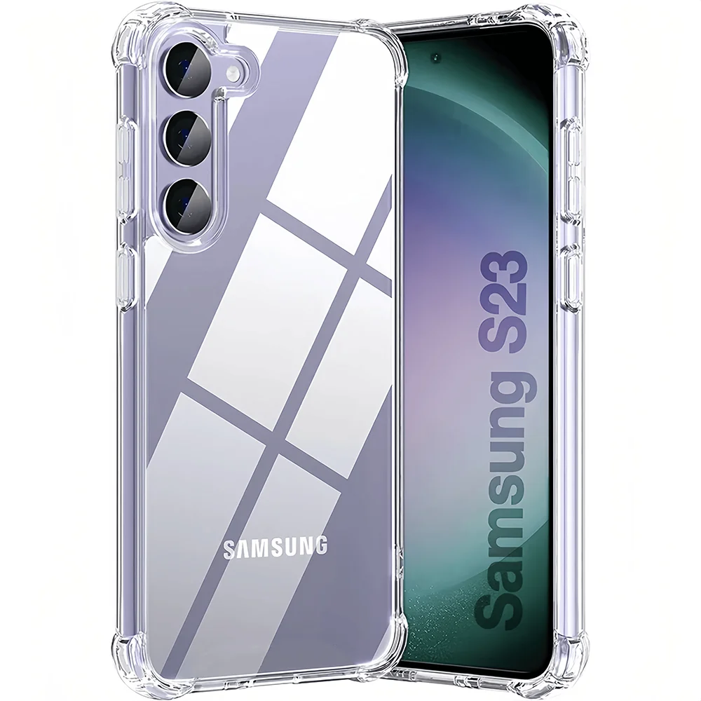 Schokbestendig siliconen zacht telefoonhoesje voor Samsung Galaxy S25 S24 S23 S22 Ultra S21 Plus S20 FE S25 Rand S10 S9 S8 Plus Clear Case