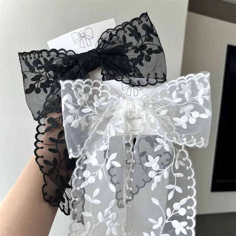 Handgefertigte Transparente Spitzen-Haarspange für Damen, Elegante Blumen-Quasten-Haarklammer, Feenhafter Haarschmuck für Alltag & Hochzeit