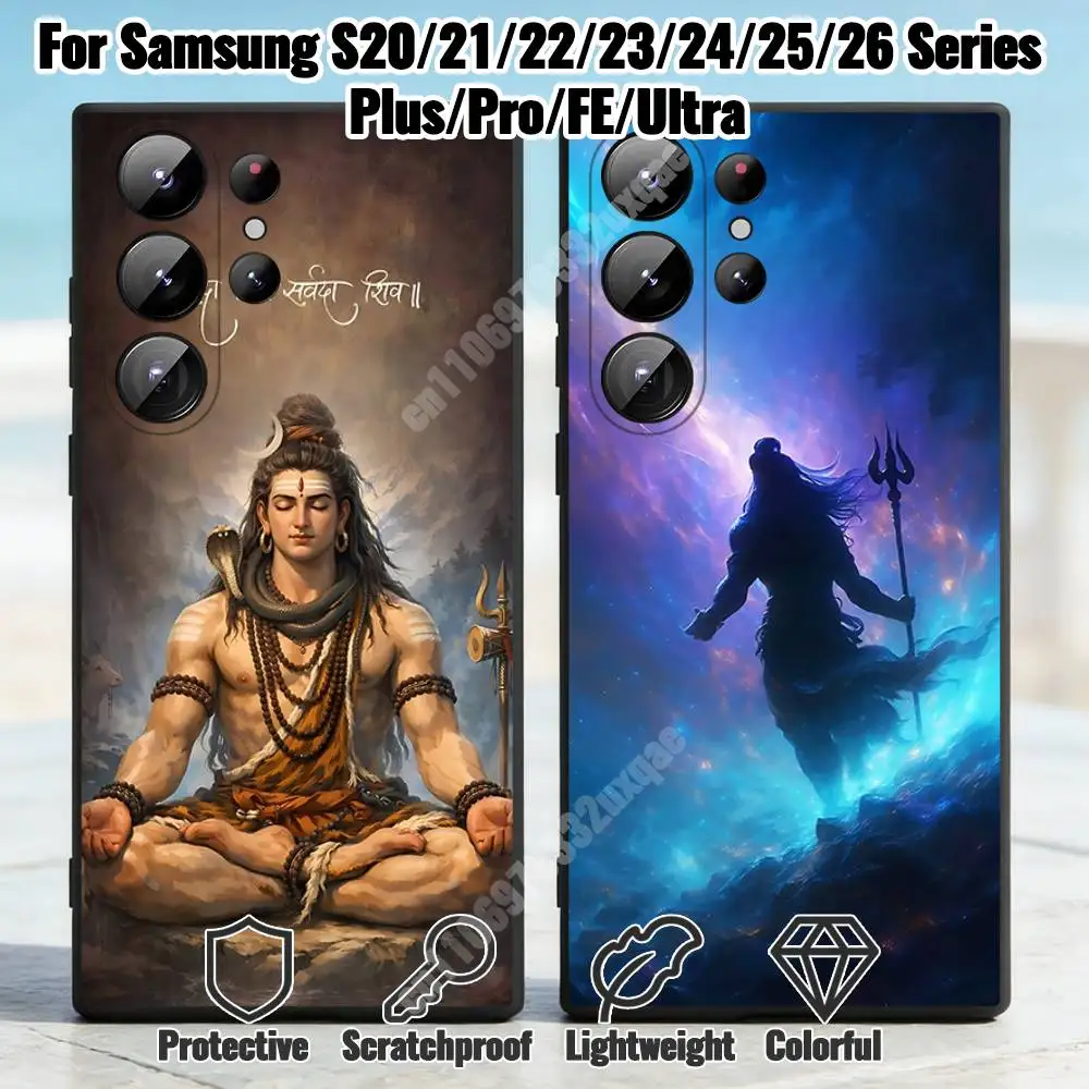 

Indian Lord Shiva Mahadev Phone Case for Samsung Galaxy S30 26 25 S24 23 22 S21 20 Ultra Plus FE Lite Shockproof Silicone Cover