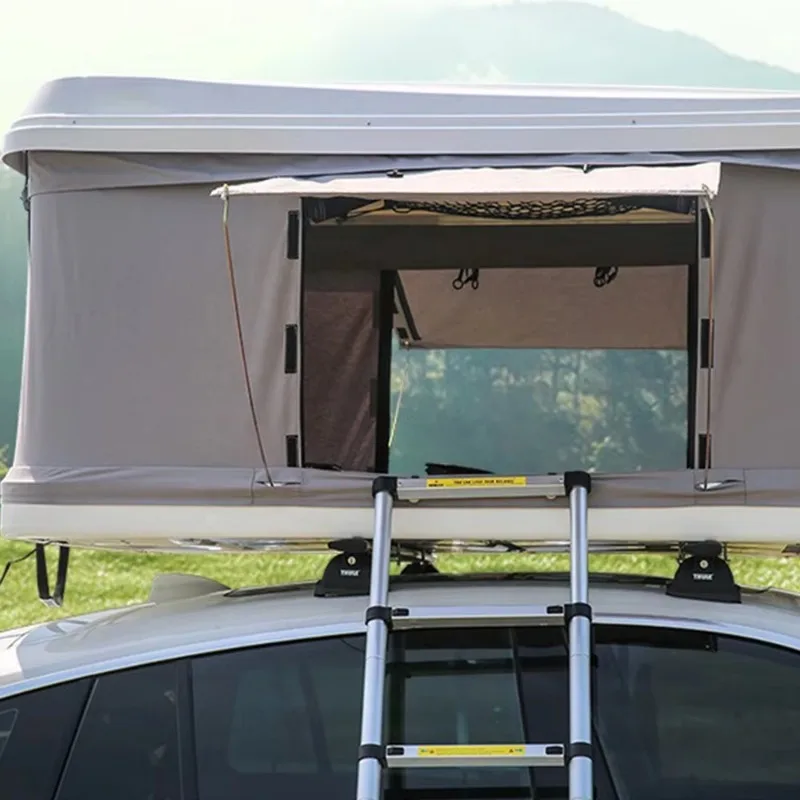 2026 Waterproof Oxford Fabric  Car Roof Tent Outdoor Camping Hard Shell Folding Tent With Free Installation Rainproof Sunshad