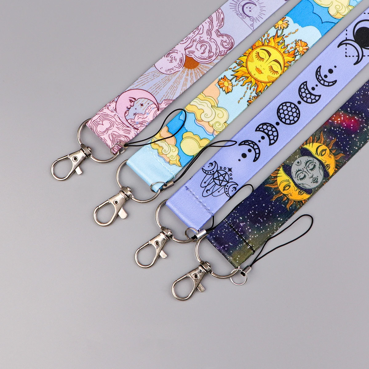 Sun and Moon Goddess Lanyard Car Keychain ID Card Pass Gym Mobile Phone Key Ring Badge Holder Jewelry