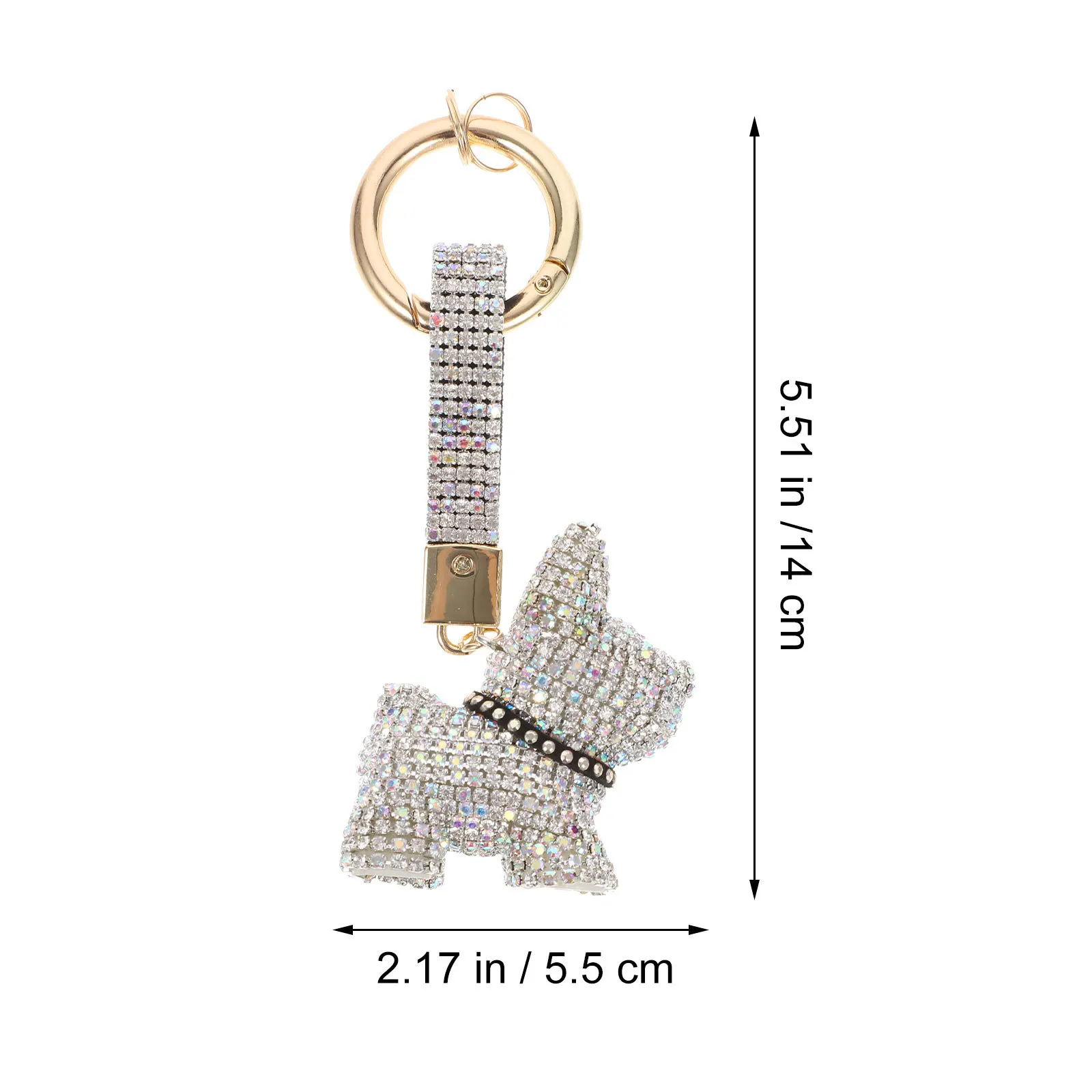 حجر الراين الكلب مفتاح سلسلة معلقة قلادة لحقيبة الظهر سيارة الديكور سحر هدية الكلب مفتاح سلسلة #4