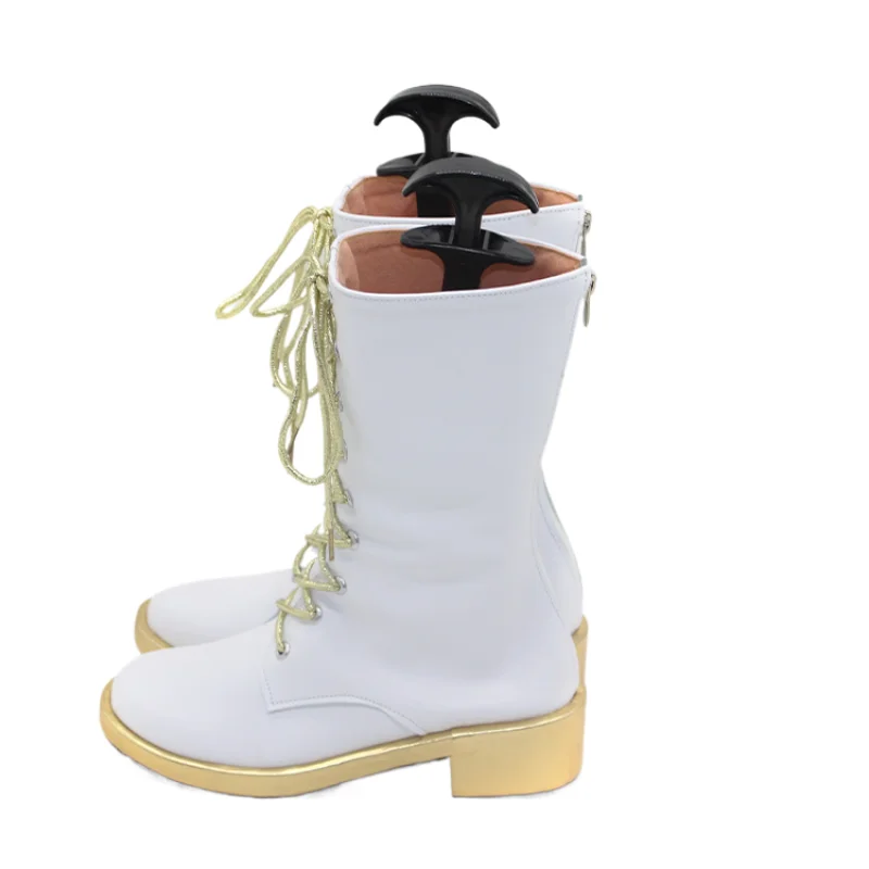KPop Demon Hunters Zoey Cosplay Shoes Handmade Anime White  Boots