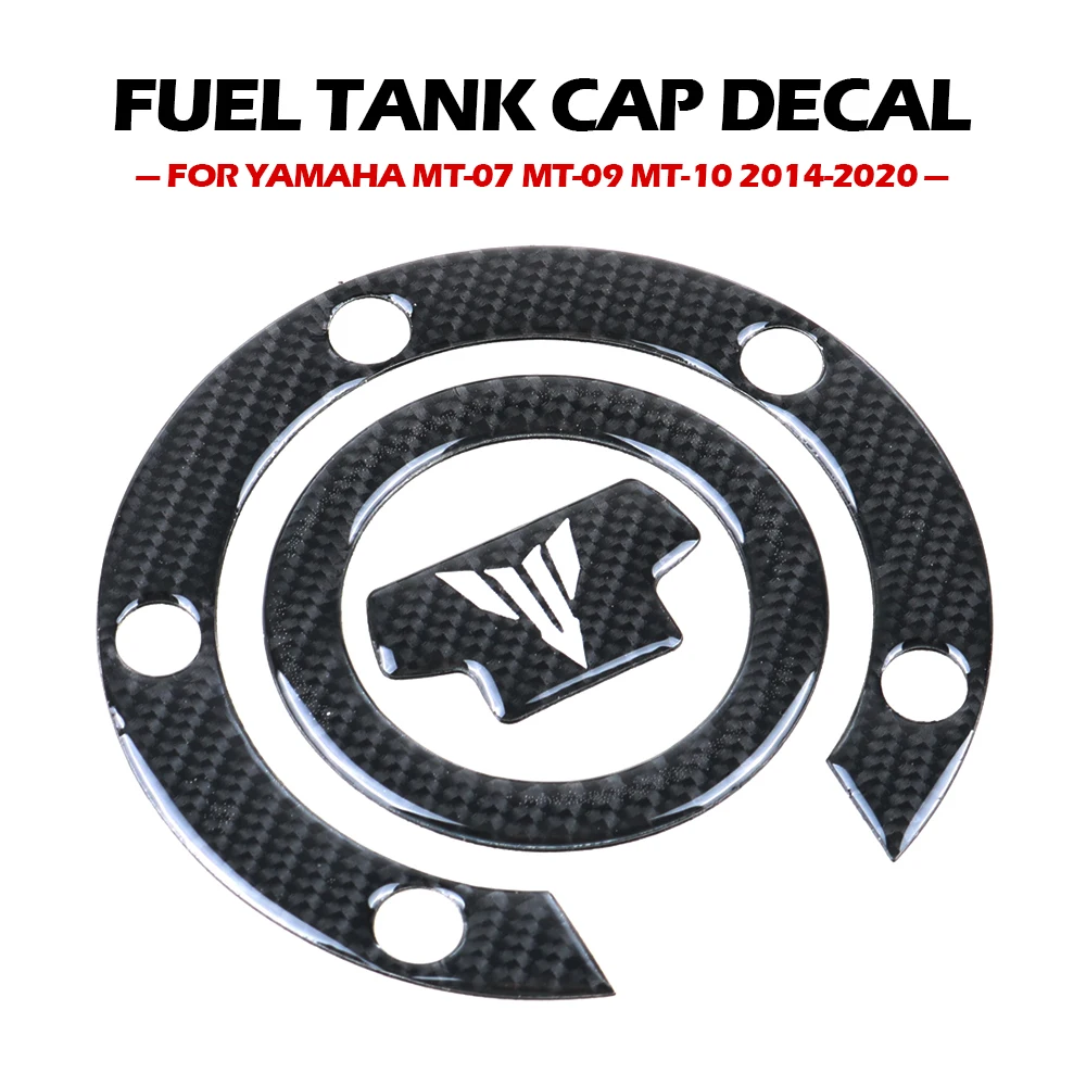 MT-07 MT-09 MT-10 Motorcycle Fuel Tank Cap Decal Sticker For YAMAHA MT07 MT09 MT10 2014 2015 2016 2017 2018-2020 3D Carbon Look