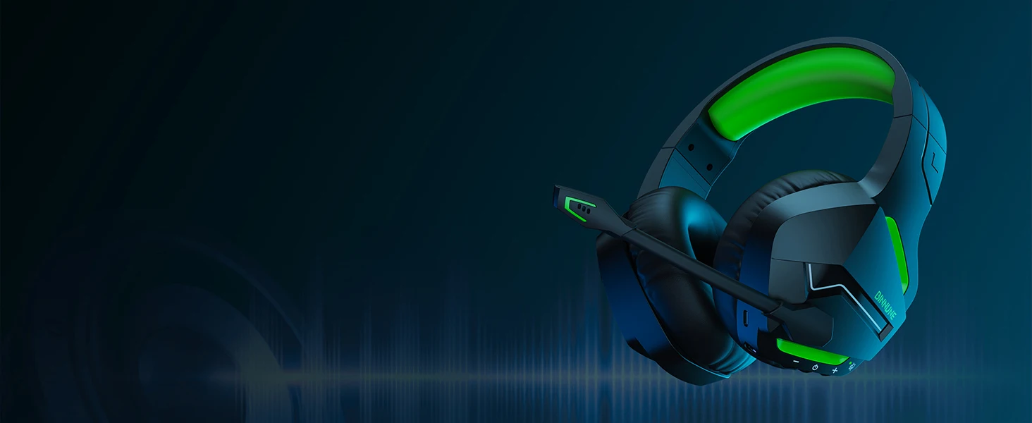 BINNUNE Dual Wireless Gaming-Headset mit Mikrofon für PC, PS4, PS5, Bluetooth-Gaming-Headset für Laptop-Computer, Gaming-Kopfhörer – Detail 3