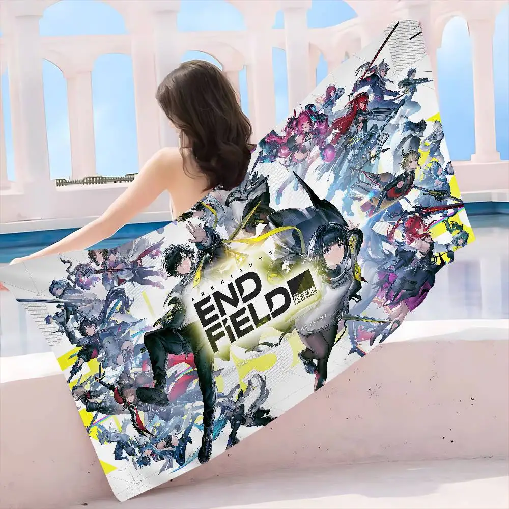 Arknights Endfield Popular Game Anime Beach Swimming Towel Soft Absorbent Washcloth Children's Gifts for Kids Travel Camping Gym