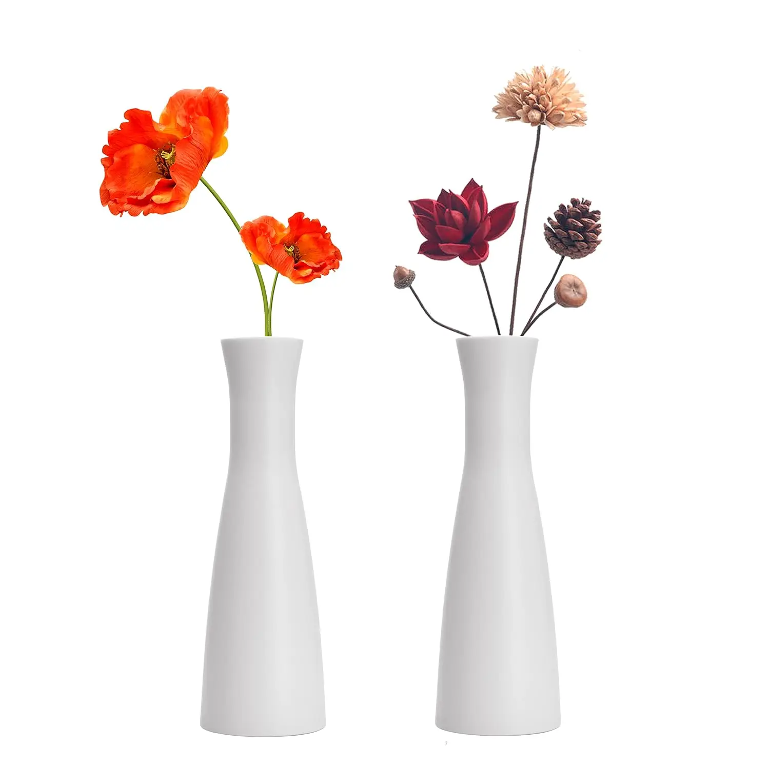 Tall Conic Plastic Flower Vase Small Bud Decorative Home Centerpiece Bouquet Arranging Connected Tubes Wide Caliber, Customized