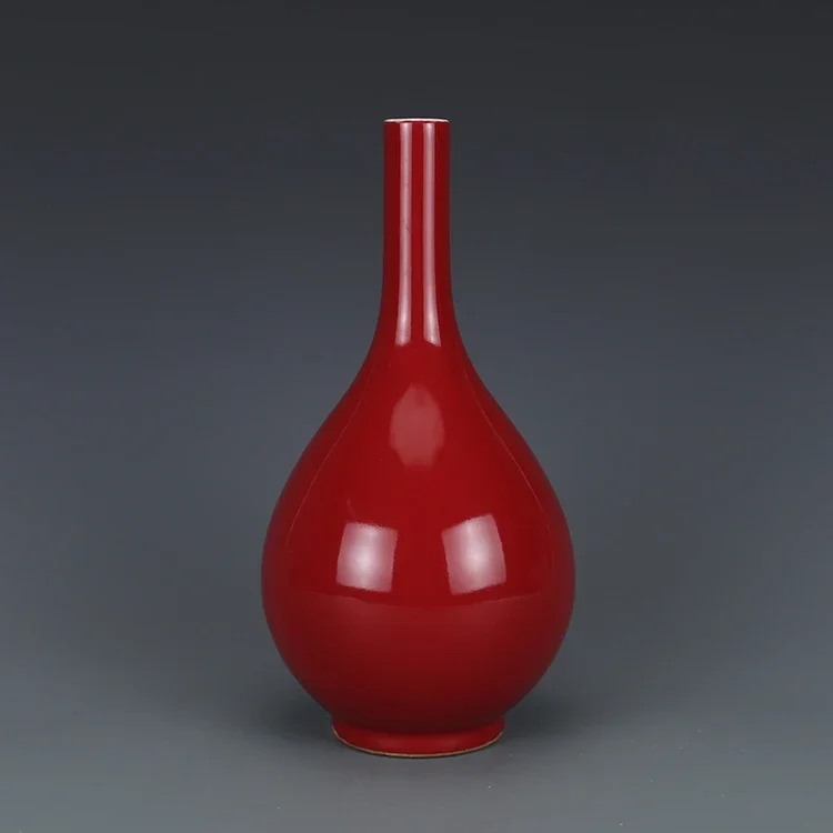 

Qing Qianlong Red Vase Antique Porcelain Antique Collection Handmade Ornaments