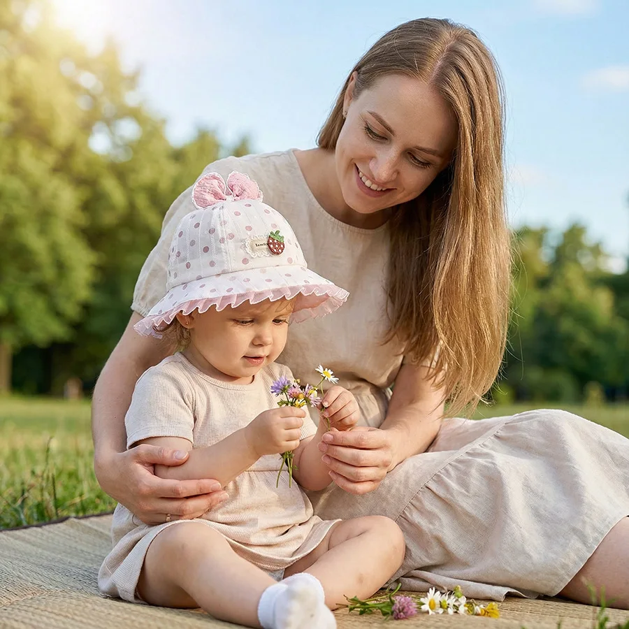 Spring and Summer Unicorn Animal Print Children's Hat - Small Floral Baby Hat - Sun Hat for Kids - Children's Hat