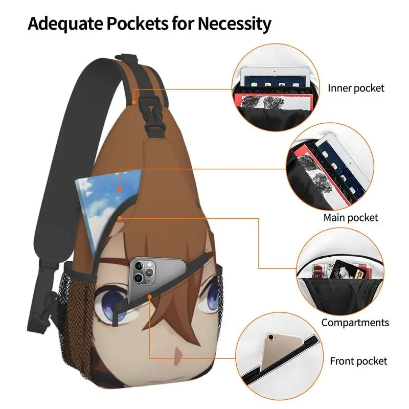 Tartaglia-mochila de hombro de Genshin Impact para hombre, bolso de pecho personalizado, bandolera de juego de Anime, mochila de viaje