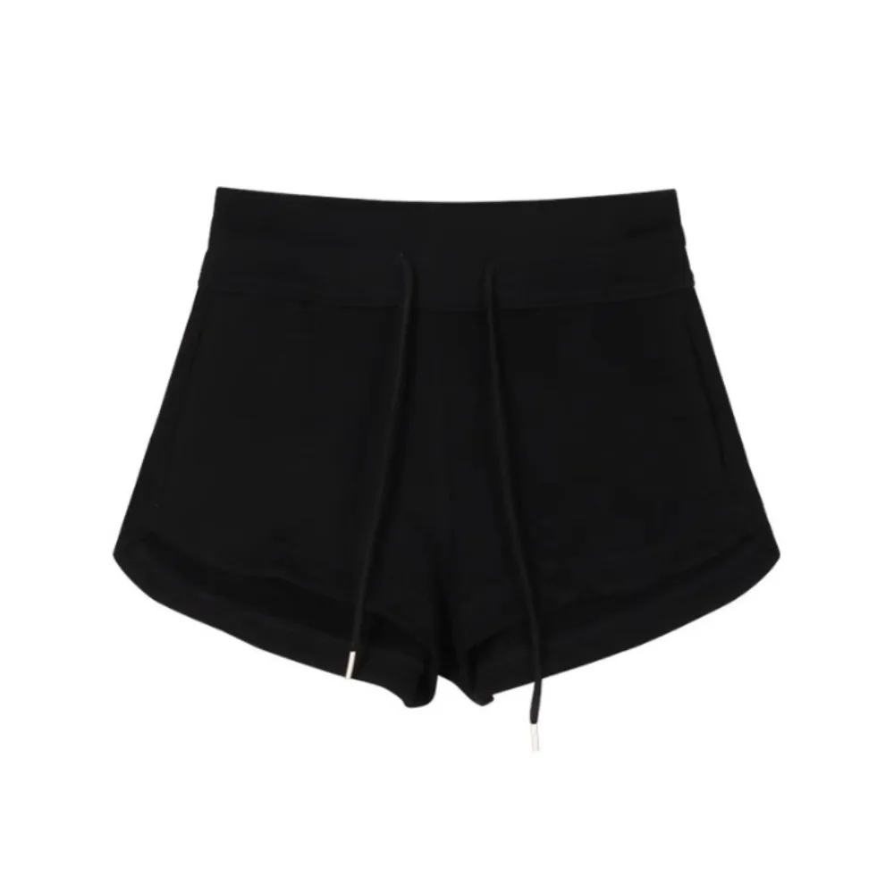 

Шорты с высокой талией на шнурке и карманами, пижамные брюки, популярные женские короткие брюки, брюки в американском стиле, летние повседневные шорты для клуба