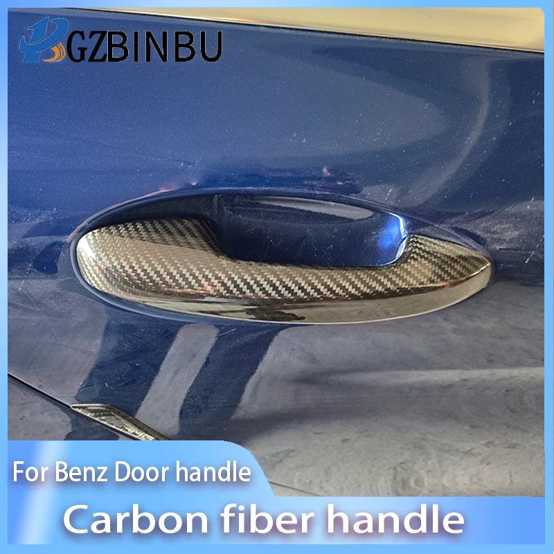 

100% Carbon Fiber Car Exterior Door Handle Cover Trim Cap Sticker For Mercedes Benz W177 W247 W205 W213 X253 W222 C118 LHD RHD