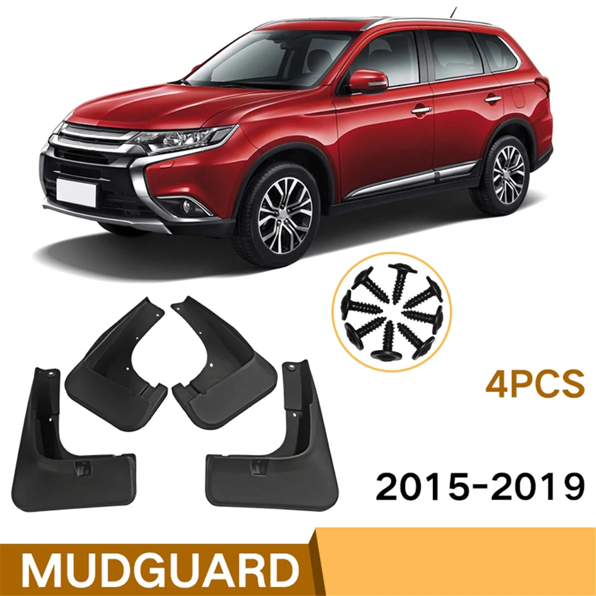 

A92Q-Car Front Rear Mud Flaps Mudflaps Splash for Mitsubishi Outlander 2015 2016 2017 2018