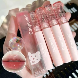 Bubble lip glaze Mirror water gloss glass lip glaze female lipstick Affordable student milk tea color lip gloss