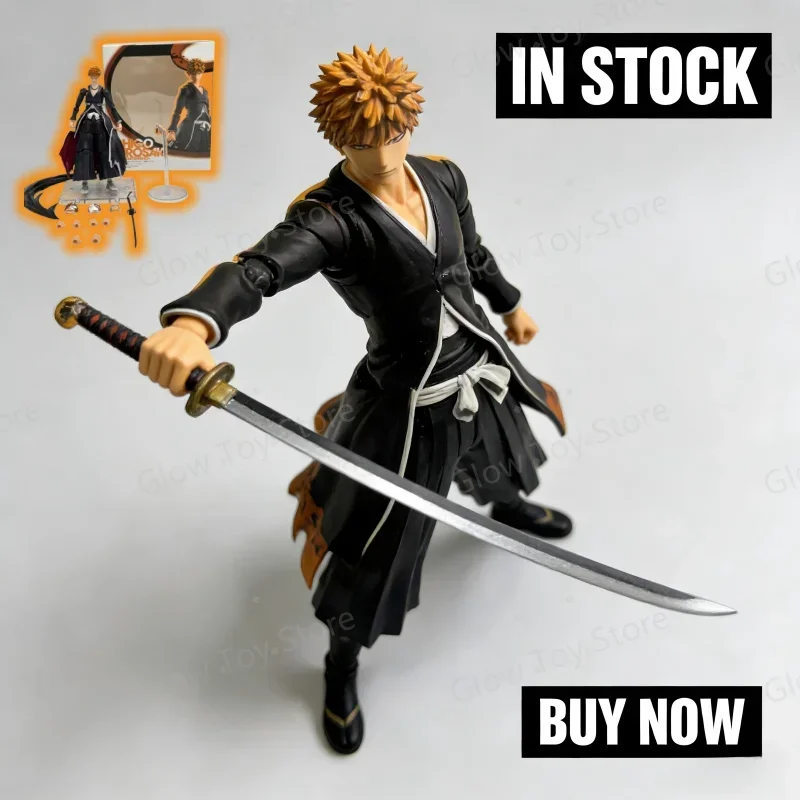 

В наличии: Горячая новинка! Фигурка BLEACH SHFiguart SHF Куросаки Ичиго Гетсугатеншо, коллекционная модель из ПВХ, игрушка-кукла