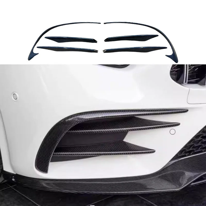 W257 W257 Real Carbon Fiber Front Bumper Canards with Fog Lamp Vents for   C257 CLS Class 2017-2019