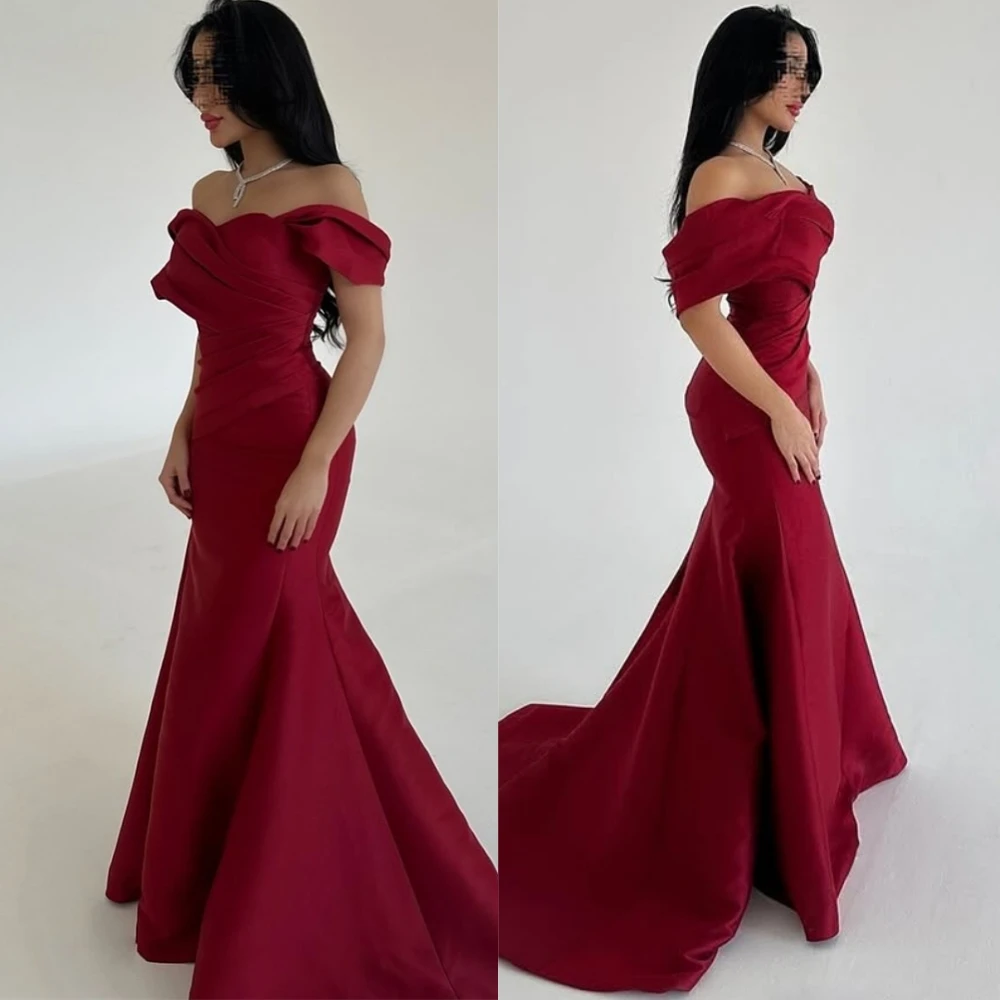 Customized Elegant Satin Strapless Evening Dress Exquisite Mermaid Prom Dresses High Quality Special Occasion Gowns