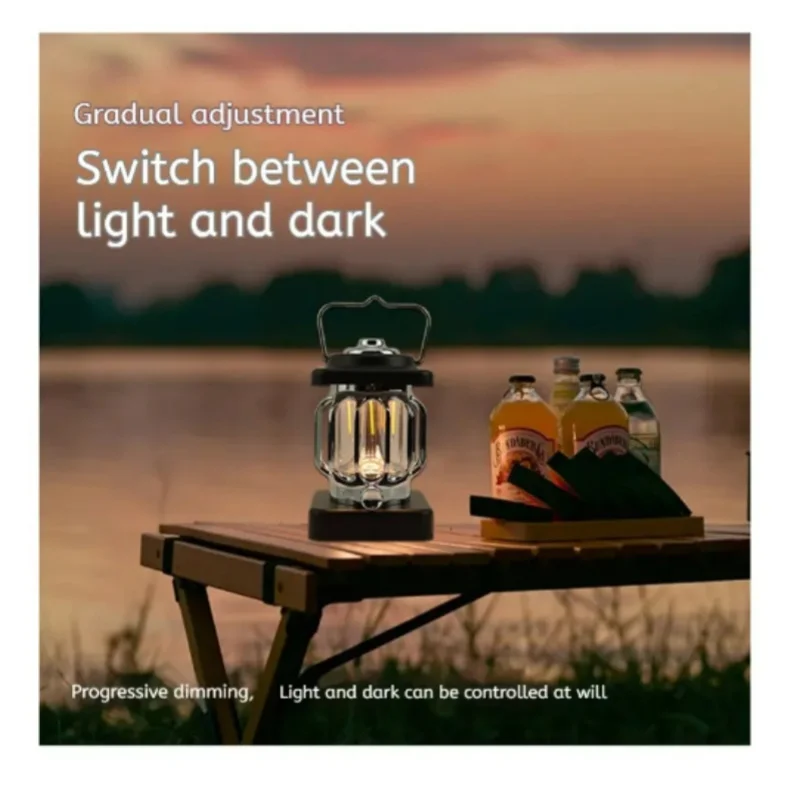 

Camping Light Retro Outdoor Portable Waterproof Camping Light Super Long Battery Life Rechargeable LED Tent Light Hand New
