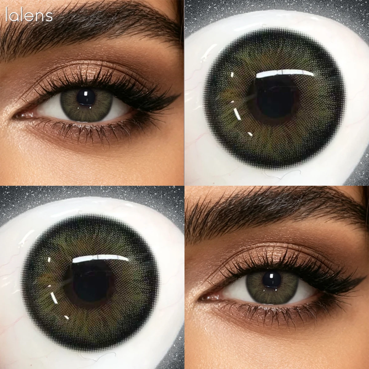 Lalens 14,5mm Farbige Kontaktlinsen für Kurzsichtigkeit Braun 6 Monate Nutzung Weiche Natürliche Augen-Schönheitsfarbkontaktlinsen für Tägliches Kosmetik-Make-up – Detail 13