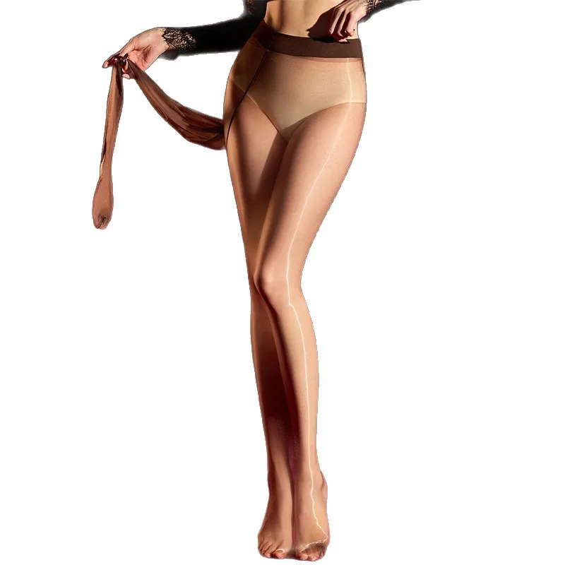 Damen Sexy Strümpfe Große Größen U-Schnitt Ölglänzende Glänzende Rutschfeste Strumpfhose Sexy Ultra-Dünne 640-Pin 1d Transparente Socken