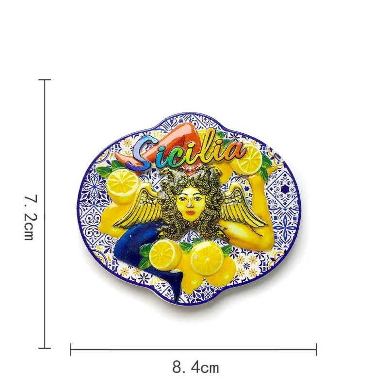 

Sicily Tourist Souvenir Creative Three-Legged Lemon 3D Decoration3dPainted Refrigerator Magnet Gift