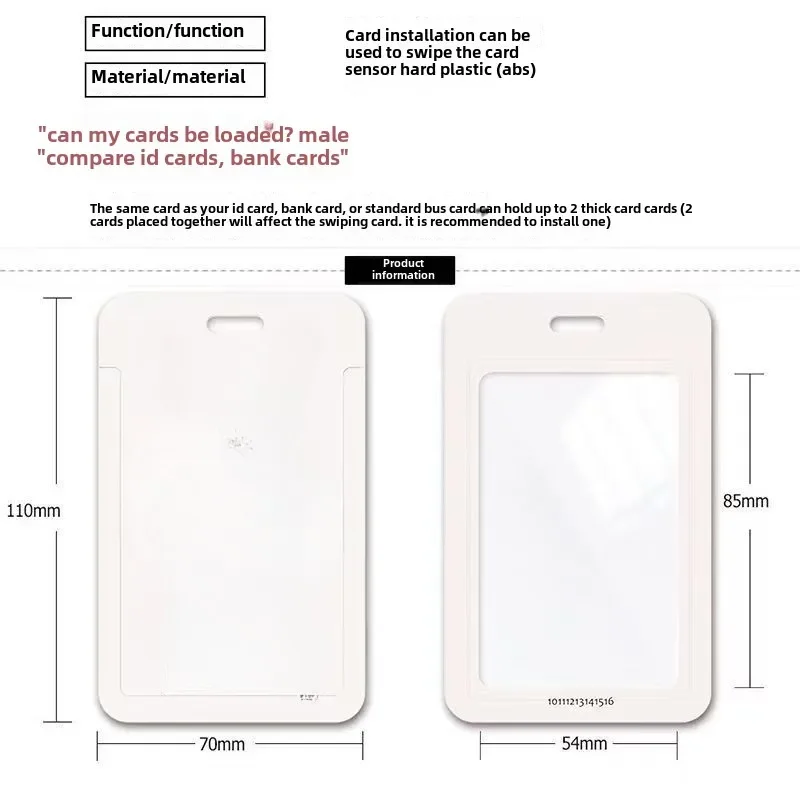 Arcane Jinx Slide Fotokartenhalter PVC Anti-Verlust-Schlüsselanhänger für ID-Schutz-Sets Zugangskarten Campus-Karten Mahlzeitskarte Buskarte