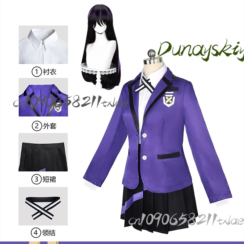 Mobile Suit   Nyaan Cosplay Costume Set - School Uniform Style Blue Dress  Wig Anime Mecha,Halloween Ready