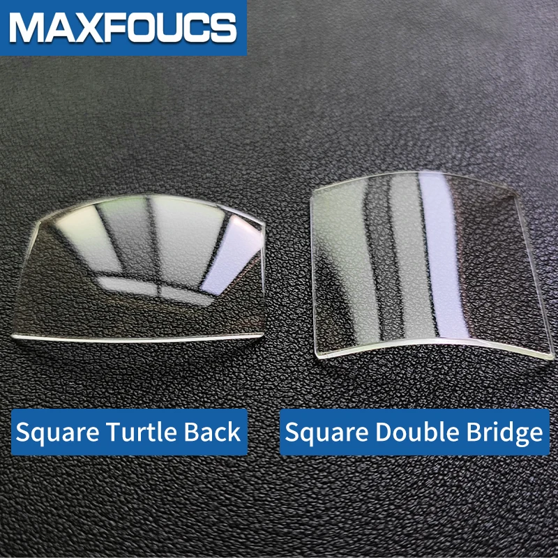 Mineral Glass For Franck FM-2852 9880 V45 Square Bridge Turtle Back Watch Crystal White Blue Repair Part