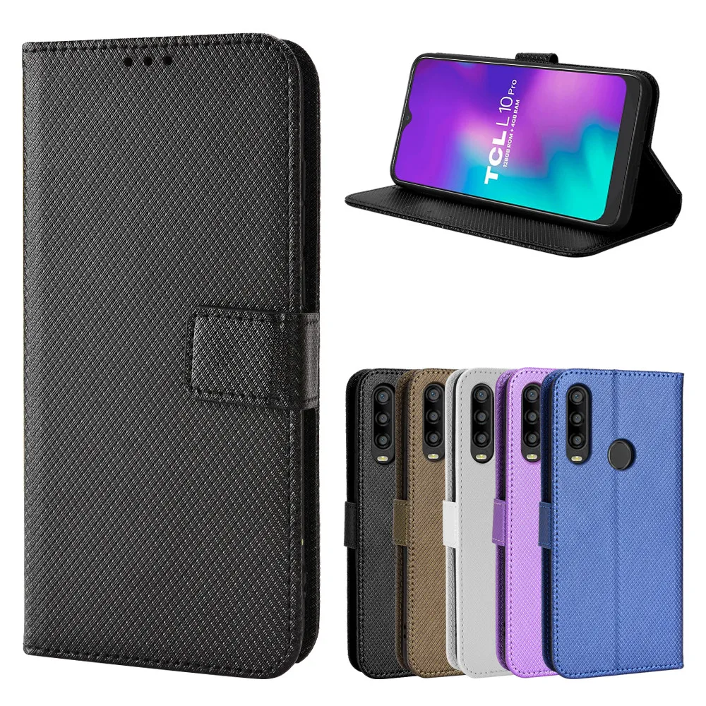 Funda protectora de cuero para TCL L10 Pro, funda con soporte abatible para TCL L10 Pro, funda tipo billetera con soporte para tarjetas, funda para teléfono