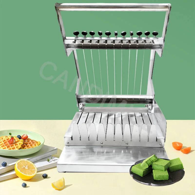 ماكينة تقطيع الشوكولاتة اليدوية التجارية من الفولاذ المقاوم للصدأ ماكينة تقطيع الشوكولاتة الخام كعكة حلوى زبدة الجبن أدوات تقطيع التوفو