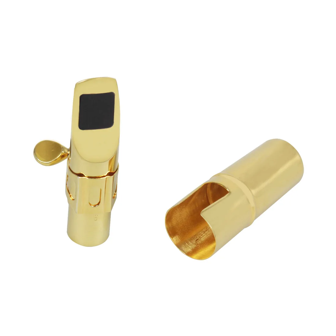 Bb Soprano Saxophone Metal Mouthpiece 5-8 Size with Ligature Cap Teeth Guard Pad Accessories