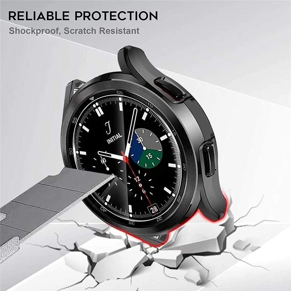 Case+Bezel+Tempered Glass for Samsung Galaxy Watch 5 Pro 45mm 4 6 Classic 47mm 43mm  Screen Protector Galaxy Watch 3 45mm 41mm