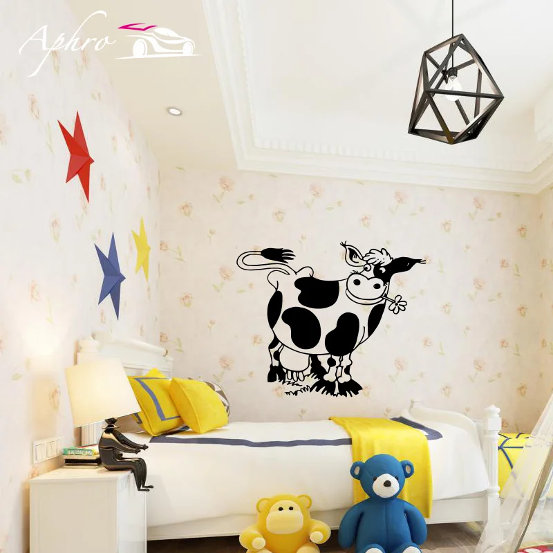 Cow Milk Animal Fun Pet Pets Wall Sticker Vinyl Home Decor Design For Farming Dairy Farm Girl Boy Room Kitchen Decals Mural