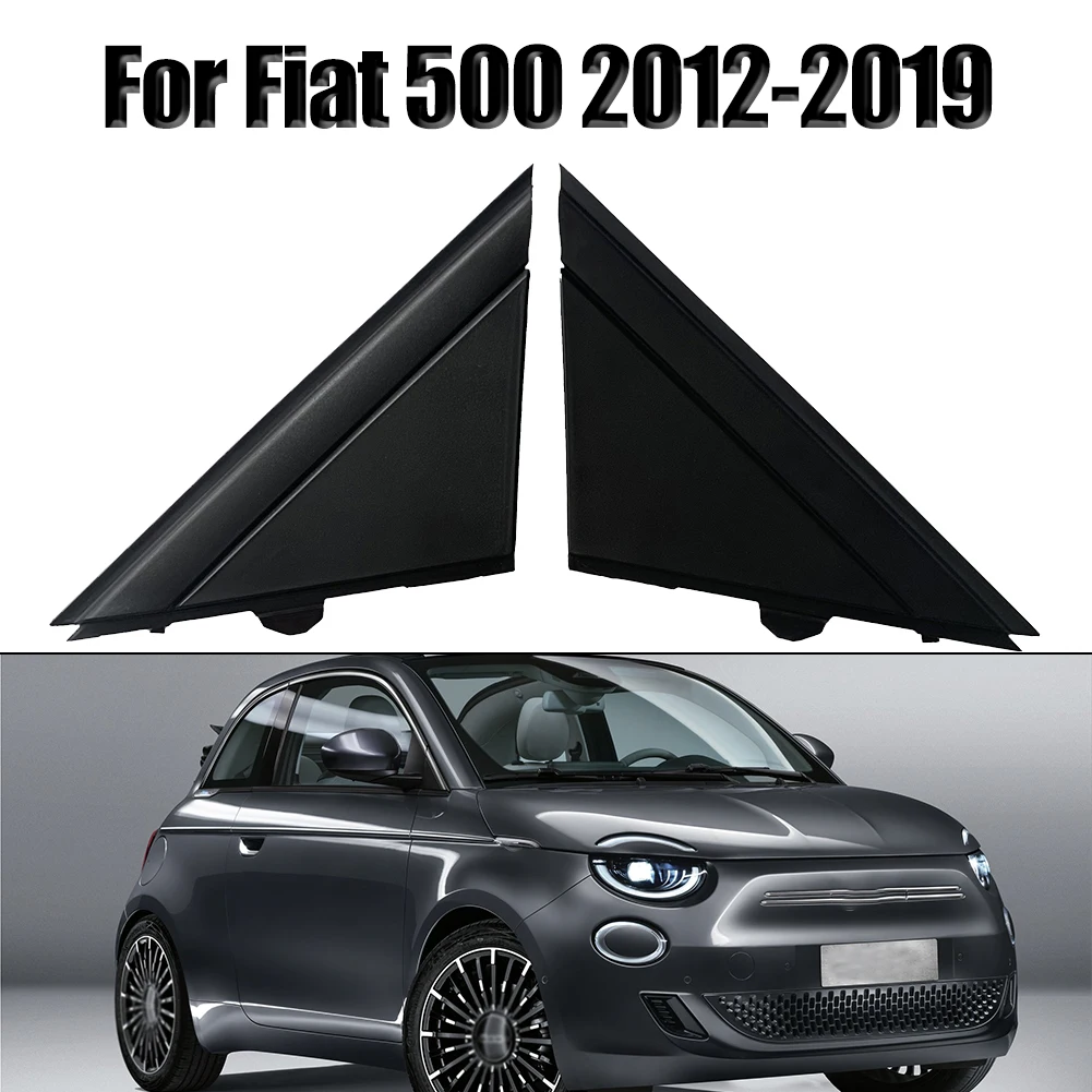 High Quality 1/2pcs LH&RH Rear Mirror Triangle Trim Plate Matte/Bright Black Mirror Flag Cover For FIAT 500 2012-2019 1SJ85KX7AA