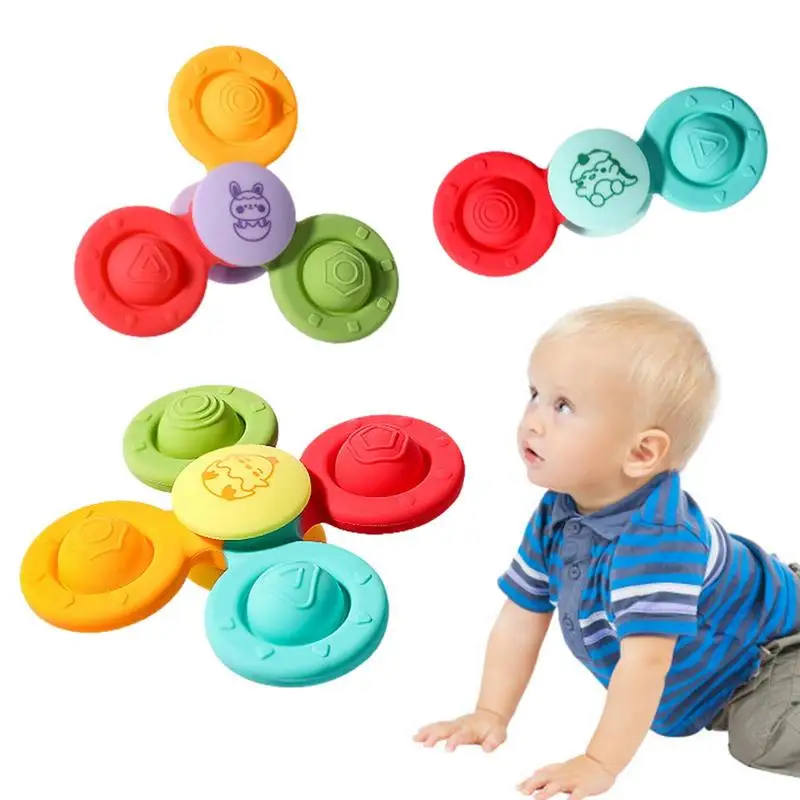 Jouets Spinner de baignoire Fidget, jouets de chaise de salle à manger, jouet Spinner avec ventouse rotative, puzzle d'éducation précoce