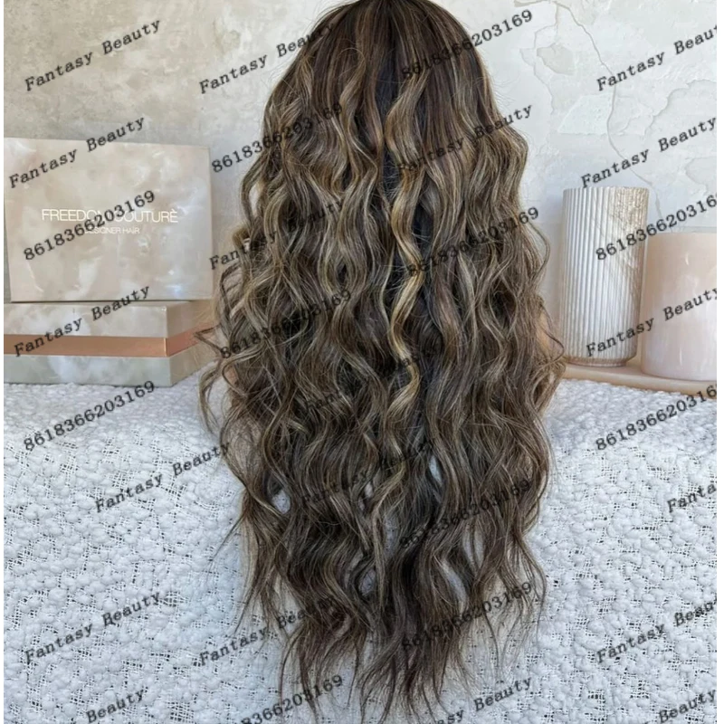 Deep Loose Wave Highlight Cool Brown Human Hair 1x4 Size U Part Wigs for Black Women Daily Wear Middle V Part Wigs Natural Remy