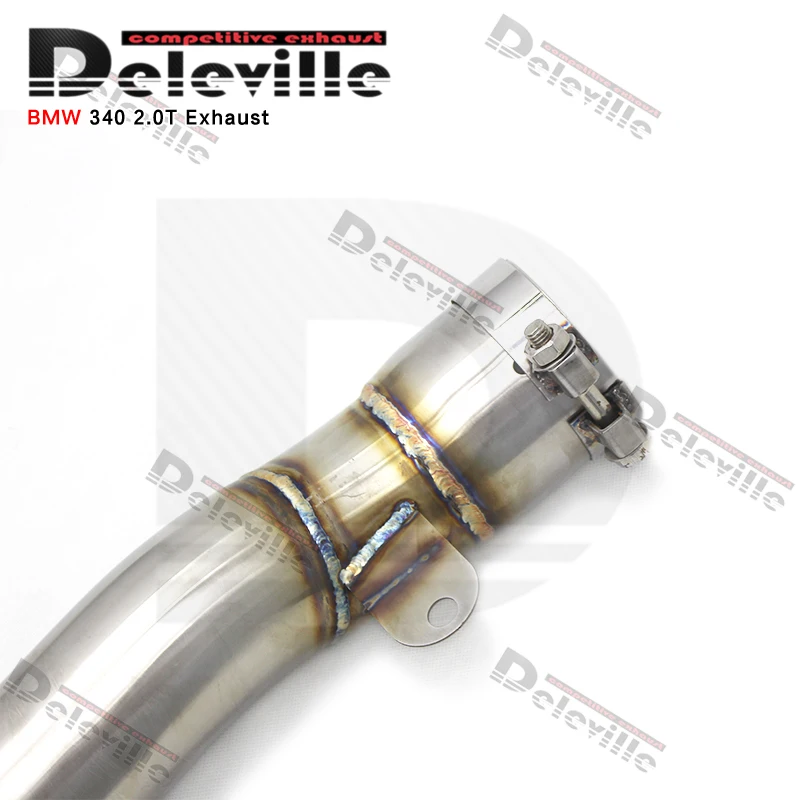 

Deleville 304 Stainless Steel Catback Exhaust Pipe for BMW B58 F30 340/340i F36 440/440I 3.0T Valve Control Muffler