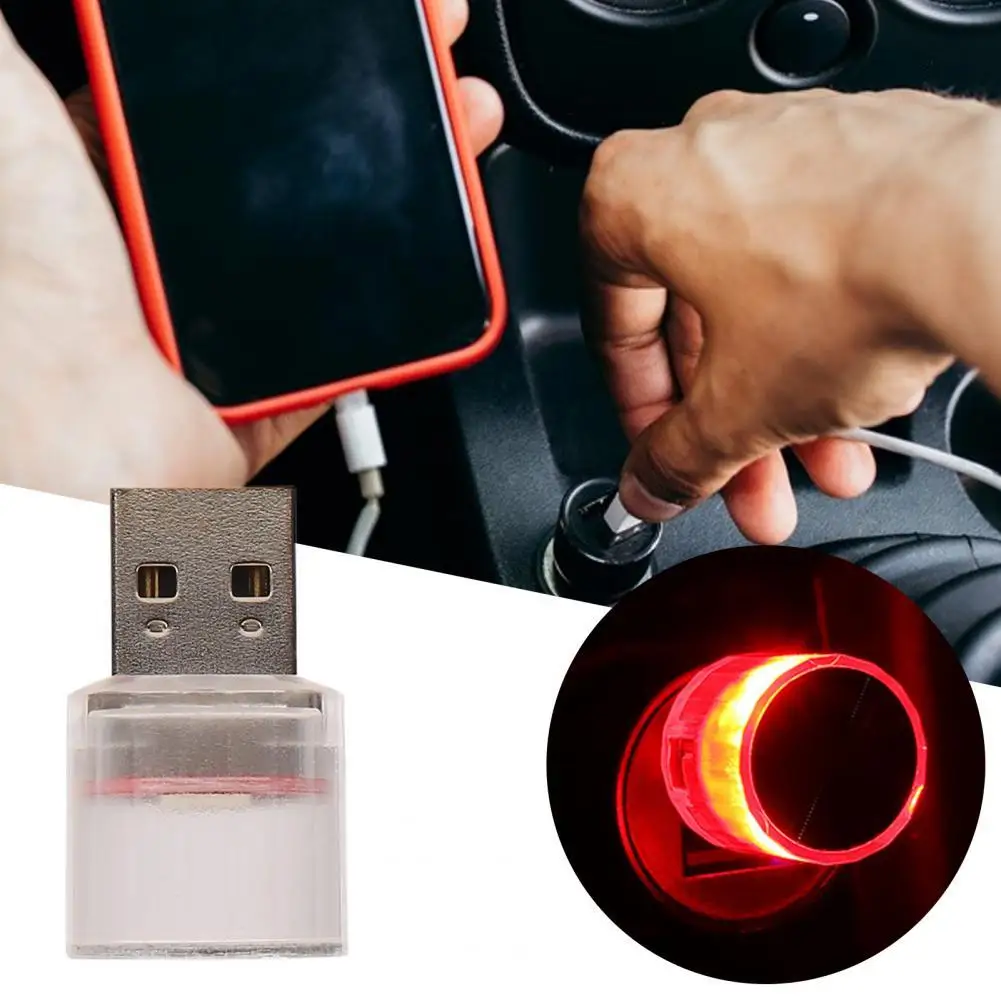 Car Interior USB LED Ambient Light Decoration Plug Play Atmosphere Light Lightweight Car Mini Emergency-Use Lamp for Van