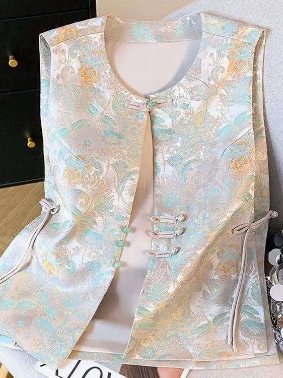 

Новая женская жилетка в китайском стиле 2025: модная осенняя одежда с национальной вышивкой, премиум-качество, стильный костюм Тан...