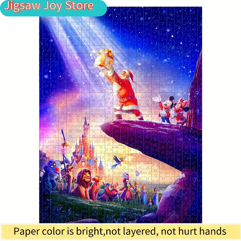 

Пазл на 1000 деталей с персонажами мультфильмов, такими как Санта-Клаус, Микки Маус и Симба из фильма «Король Лев». Этот настенный дисплей P