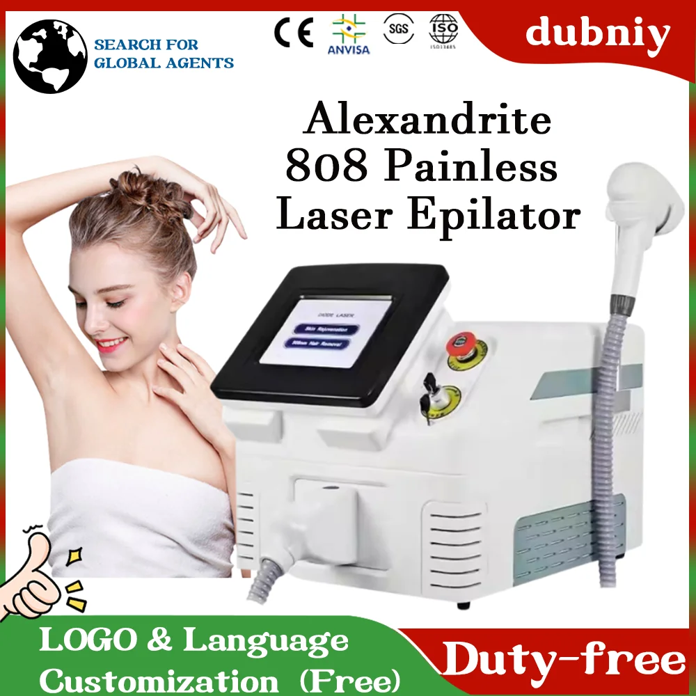 Laser Epilator Permanent Diode Hair Remover MutliWavelength Painless Hair removal Machine Powerful Alexandrite 808nm 755nm1064Nm