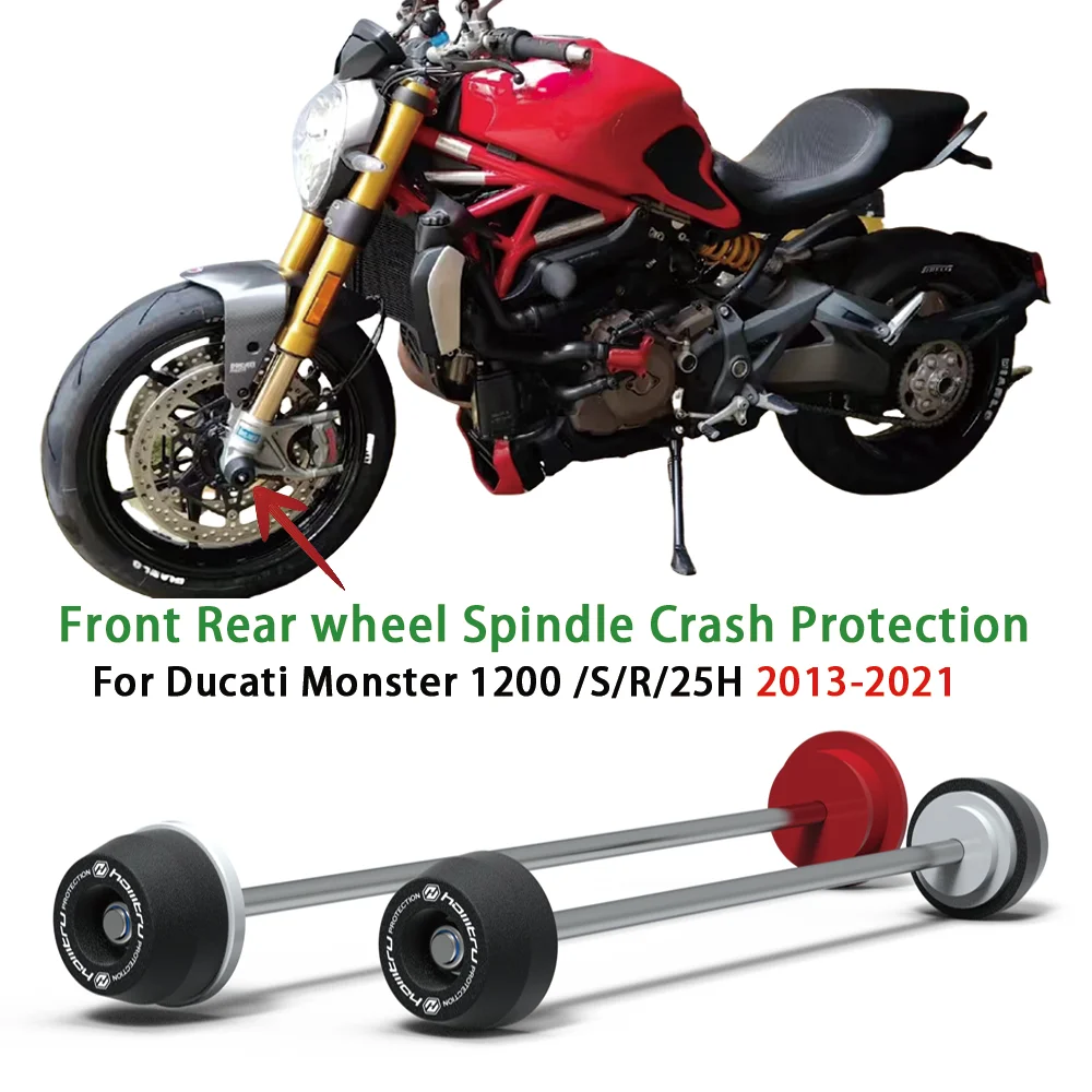 Monster 1200R Zestaw zabezpieczenia przed zderzeniem wrzeciona przedniego i tylnego koła do motocykli Ducati Monster 1200/S/R/25H 2013-2021