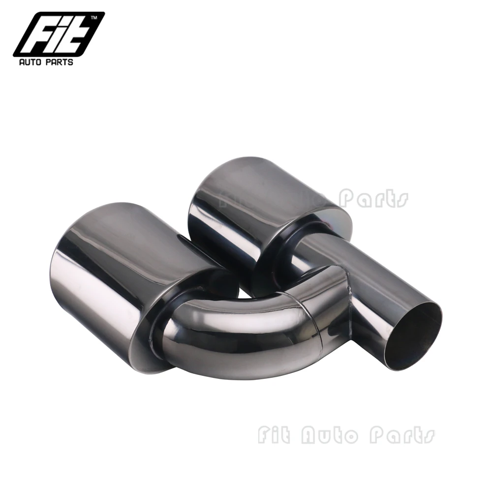 1 PCS Stainless Steel H type Exhaust Pipe 2.5 inch Dual Oval Muffler Tip for W204 W211 C-Class C63