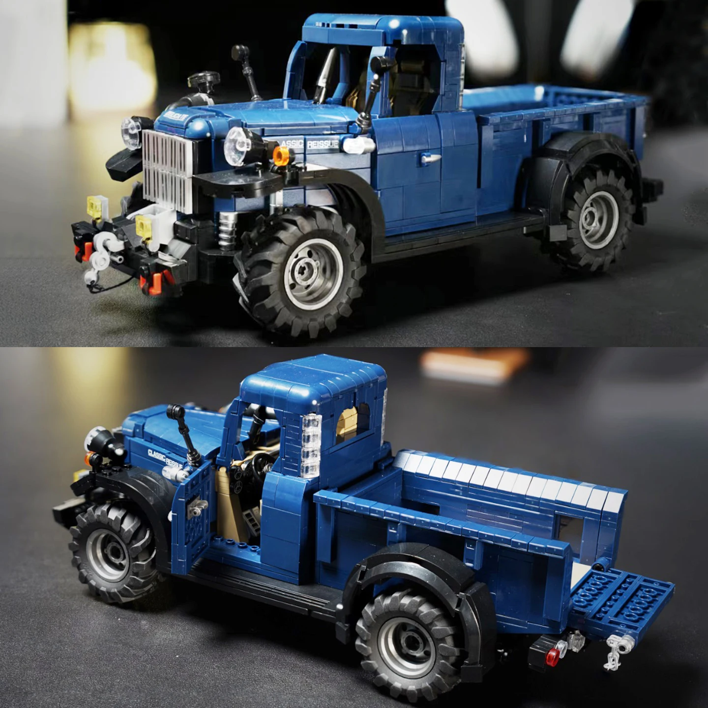 

Vintage 1952 Dodge Power Wagon Pickup Truck Model Car Building Blocks Set, Retro Vehicle Toy, Birthday Gift for Adult Collectors