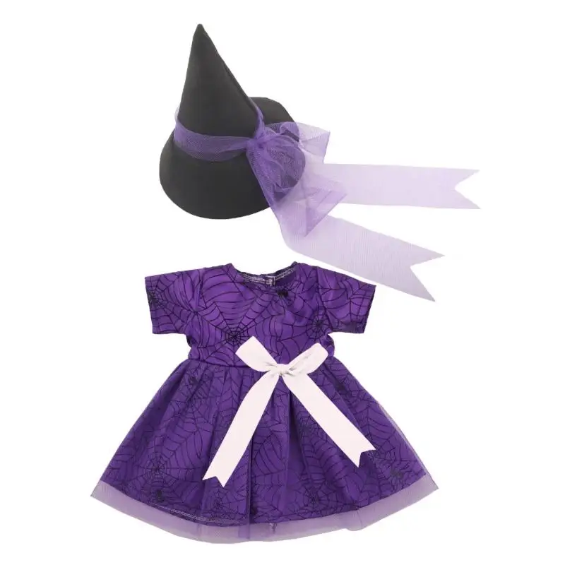 

U13F Wizard Dress for Doll Girl Wear Halloween Witch For 18 Inch Girl Doll Outfit Dress Clothing Collection