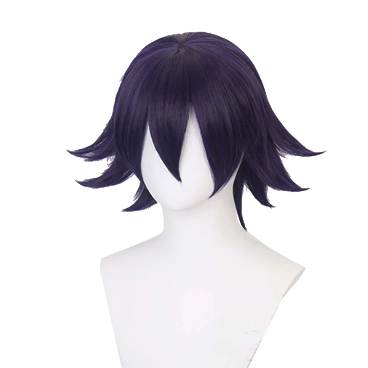 ผู้ชายฮาโลวีนงานรื่นเริงส่วน Kokichi Oma คอสเพลย์สั้นวิกผมสีม่วงชั้น