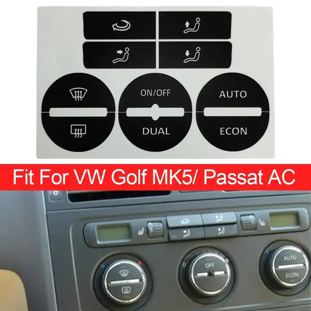 For GOLF Mk5 2004-2008 For PASSAT 2005-2010 Air Condition AC Climate Control Worn Peeling Button Repair Decals Stickers PVC