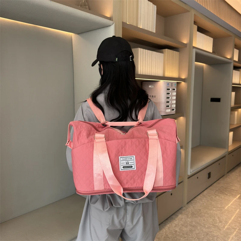 Fashion Travel Tote Large Capacity Expandable Capacity Waterproof Foldable Dry Wet Separation Travel Bag Korean Fitness Yoga Bag