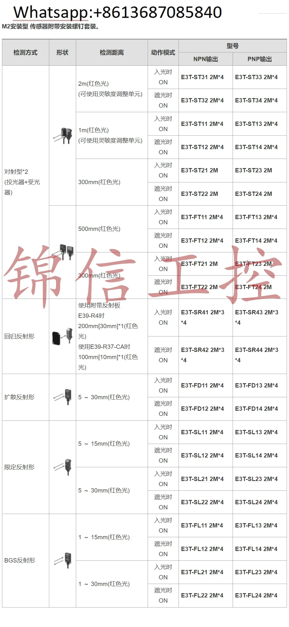 Sensor fotoelétrico E3T-SL23 genuíno original